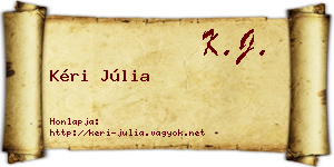 Kéri Júlia névjegykártya